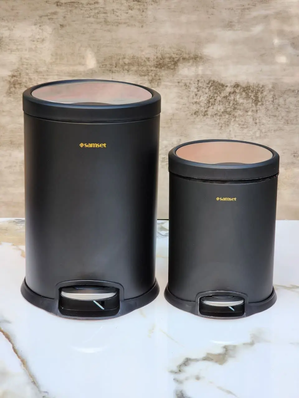 سطل زبال استیل و مشکی