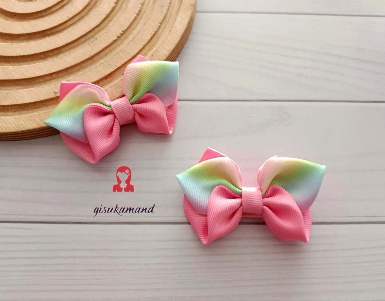 گلسر پاپیون طرح رنگین کمون🌈