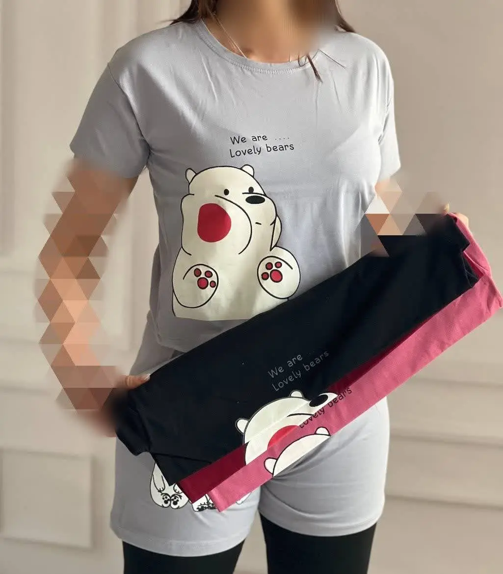 ❌ ست کراپ شورتک خرس جنس سوپ...