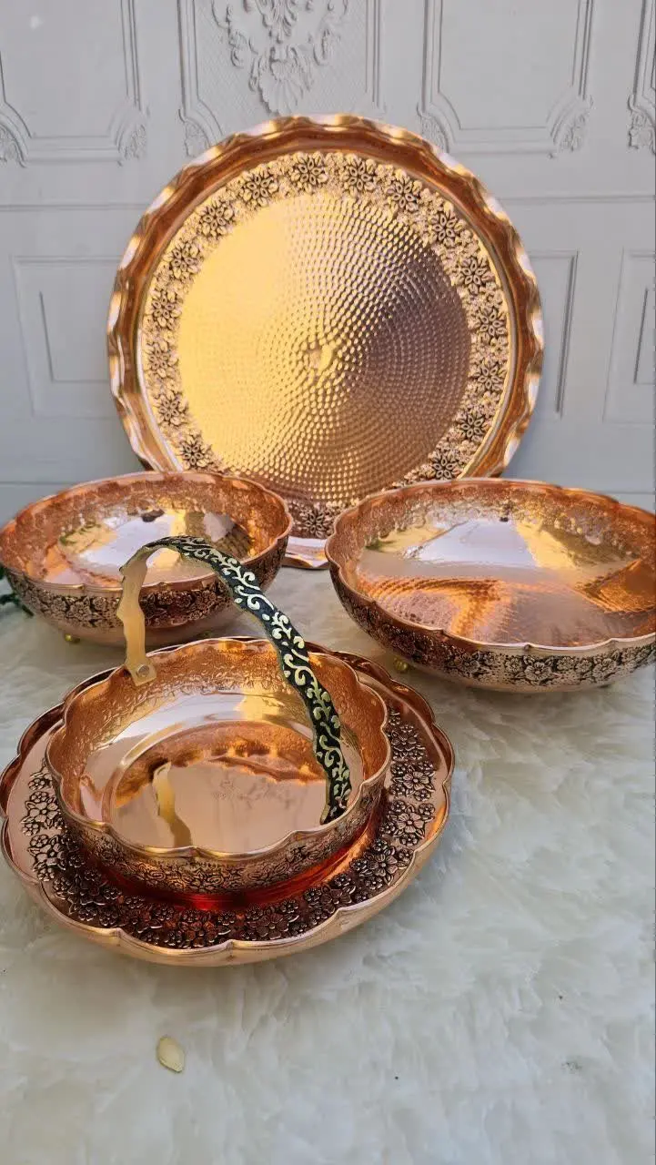 ست پذیرایی مسی پایه دار