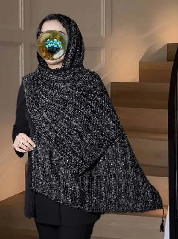 🐝شال پلیسه برفکی اکلیلی