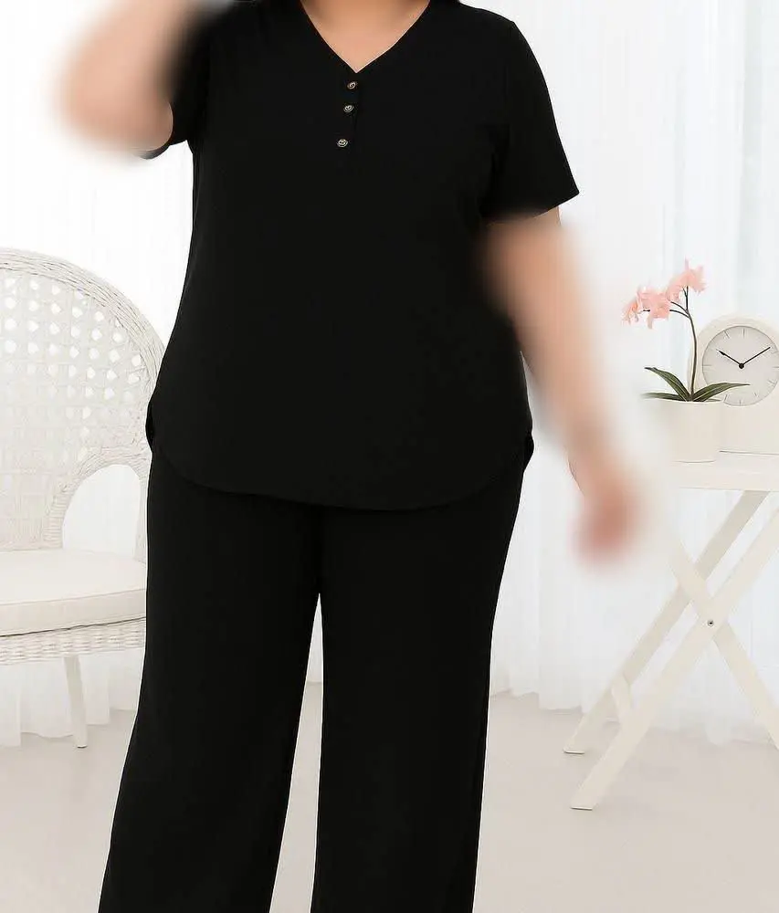 ‎ 👚 ست تیشرت شلوار سه دکمه 👚