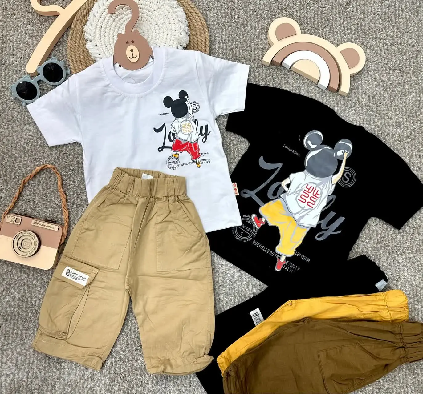 👫تیشرت شلوارک پسرانه پشت و رو چاپ موش ✅
