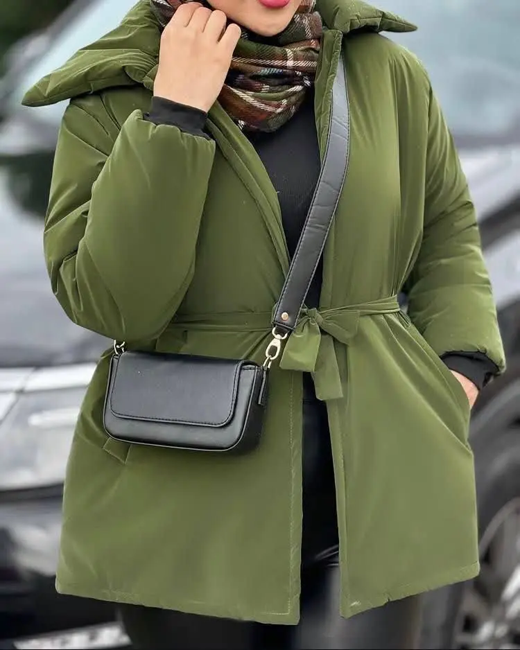 کاپشن سیلیکونی یقه پهن زمست...