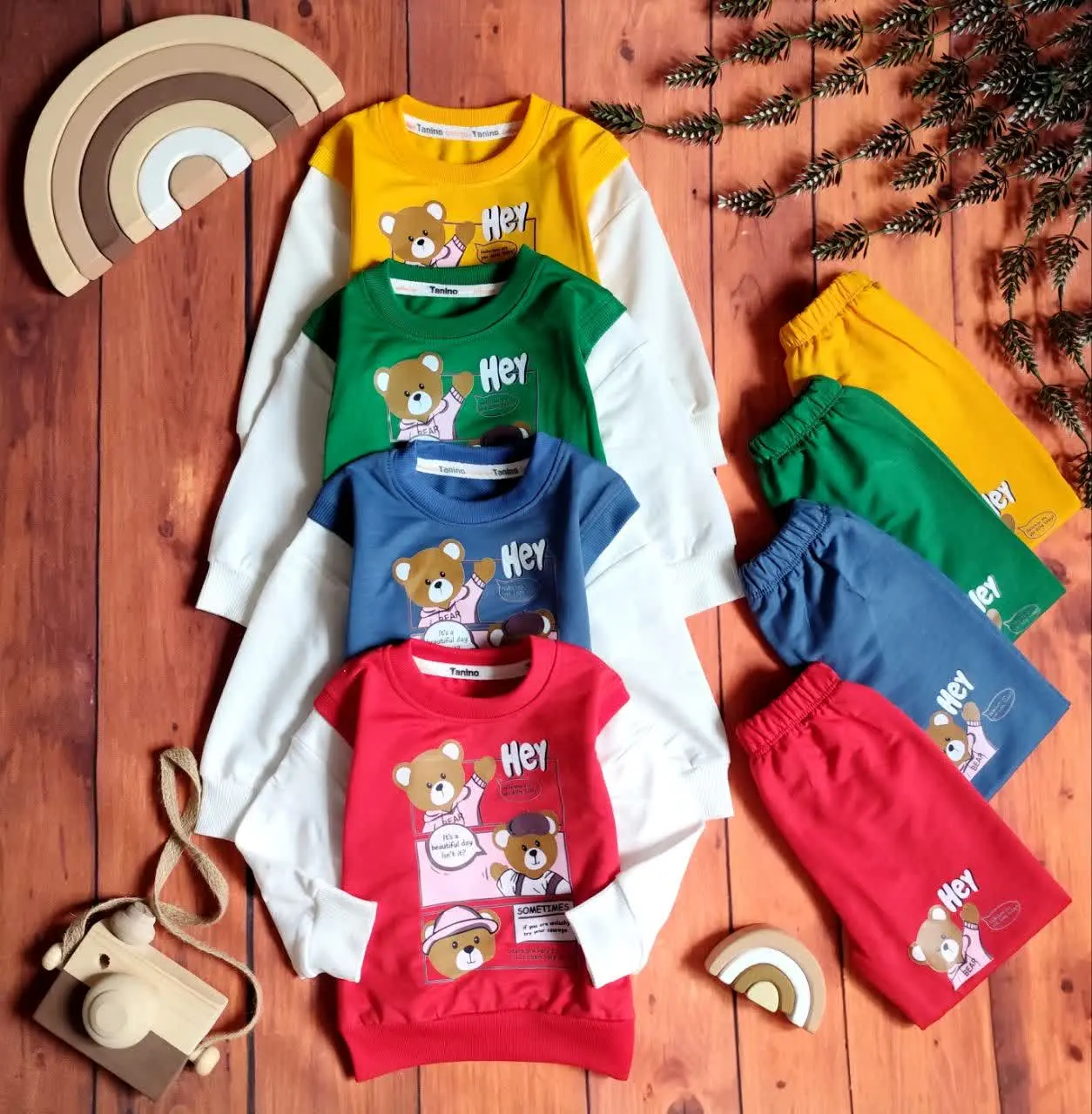 😍ست بلوز و شلوار طرح خرس، ج...