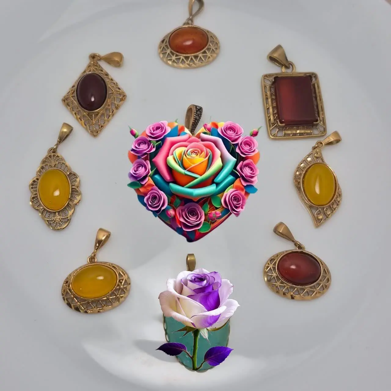 پلاک طلاروس سنگ عقیق