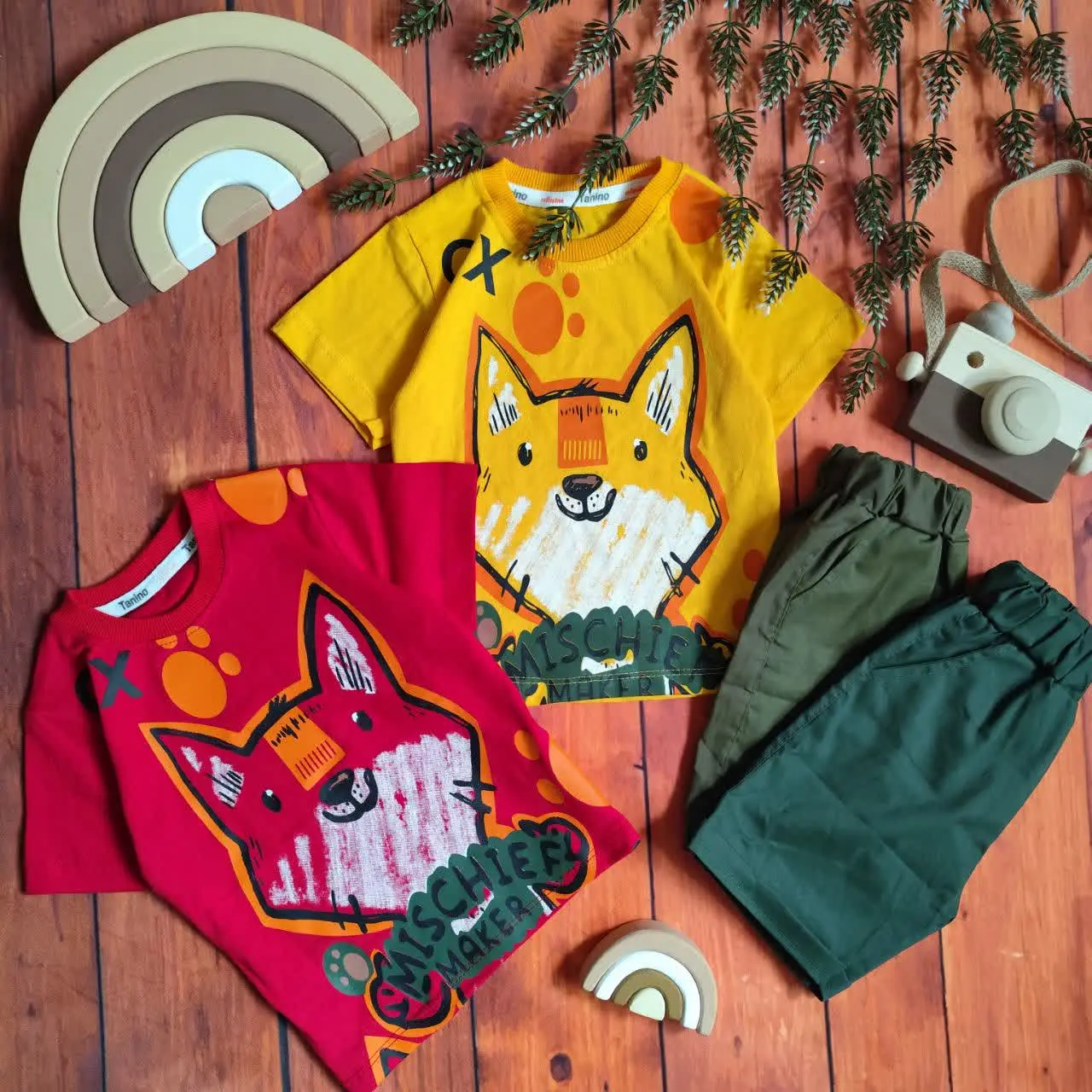 😍ست تیشرت وشلوارک روباه، جن...