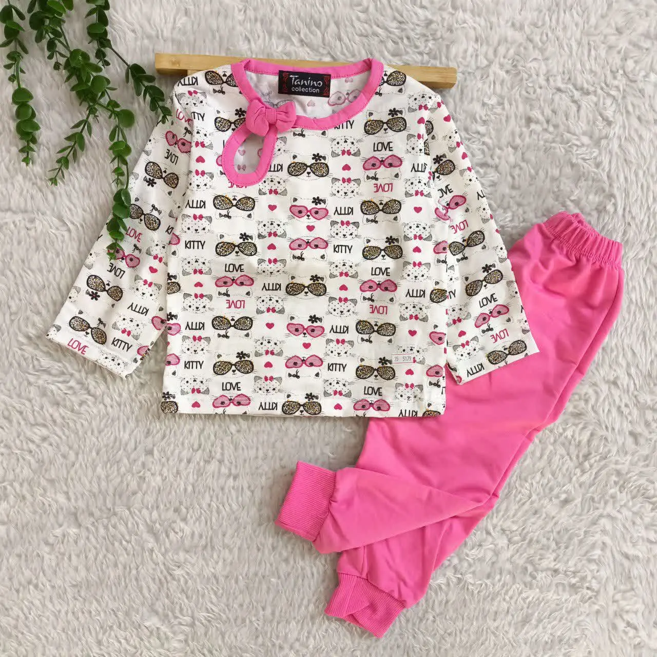 بلوز شلوار دخترانه گربه عینکی🐱