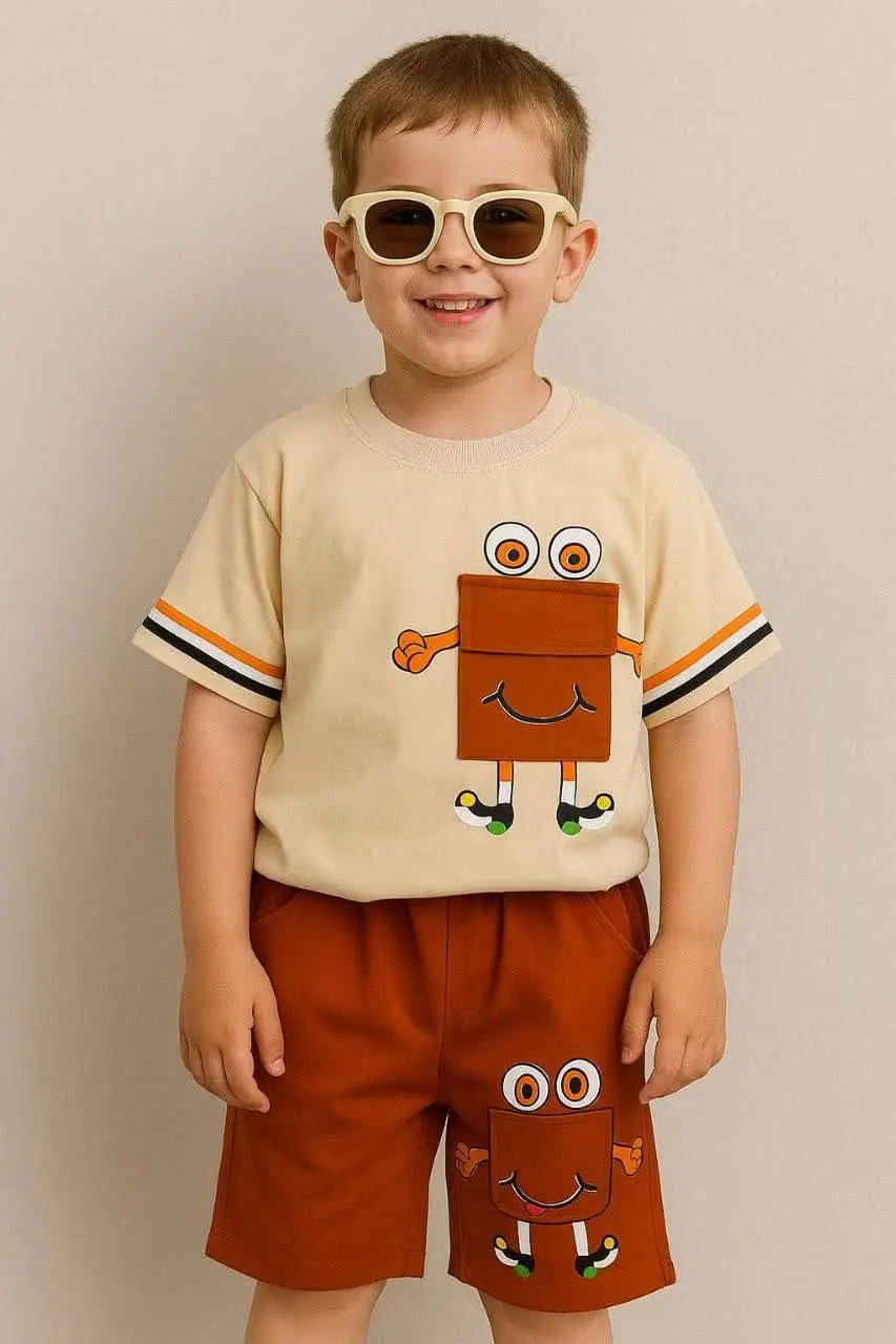 🔮تیشرت لش با شلوارک کتان طر...