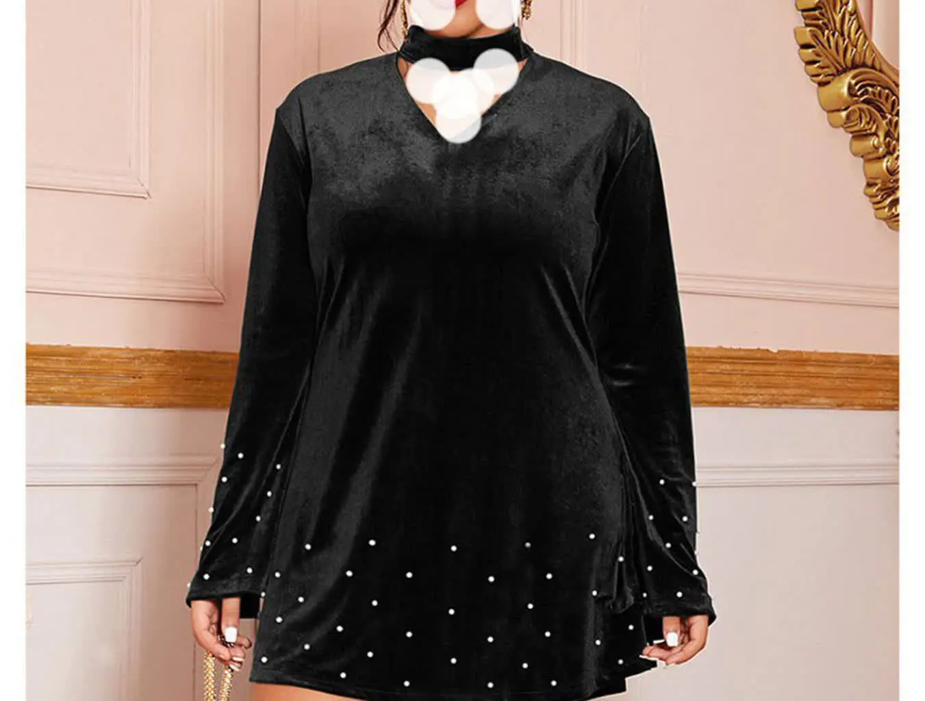 تونیک مجلسی یقه گردنی مخمل
