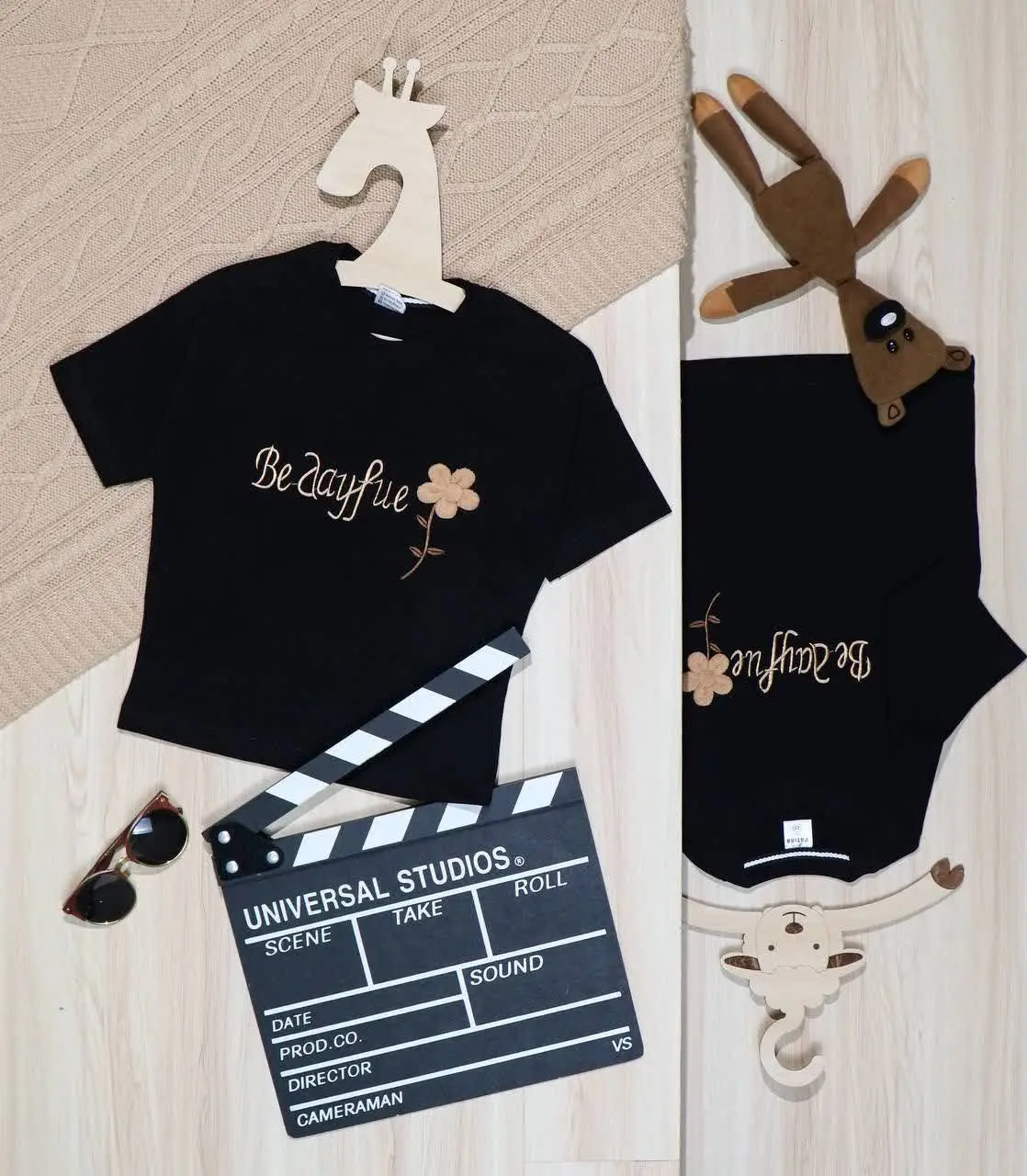 👫تیشرت مشکی دخترانه گلدوزی گل 👫
