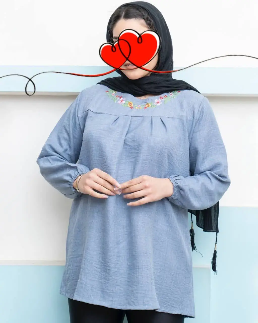 🍃 تونیک یقه گلدوزی صوفیا 
