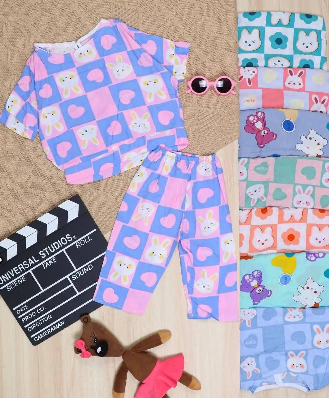 👫بلوز و شلوارک دخترانه نخی کیمونه👫
