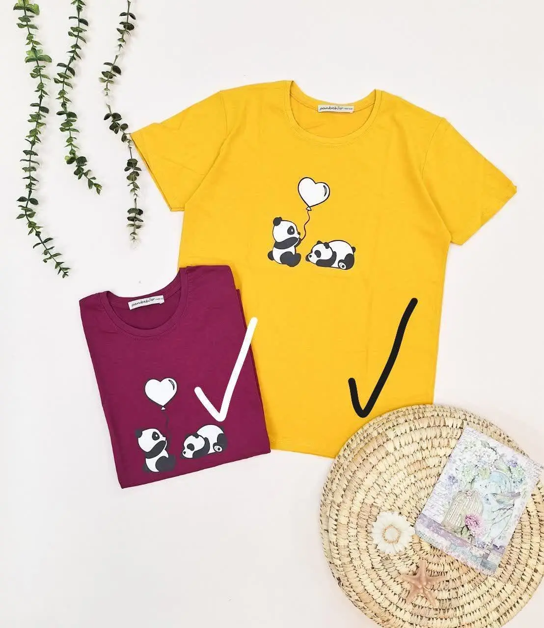 تیشرت نخ پنبه طرح پاندا 🐻‍❄️