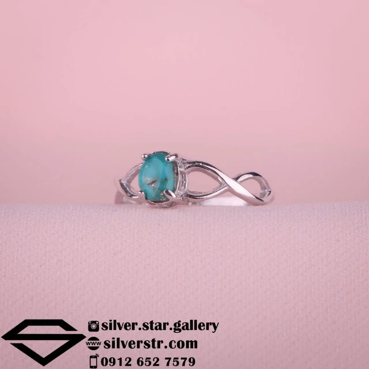 🧿 انگشتر #زنانه فیروزه نیشابور اصل کد ۵۱۹
