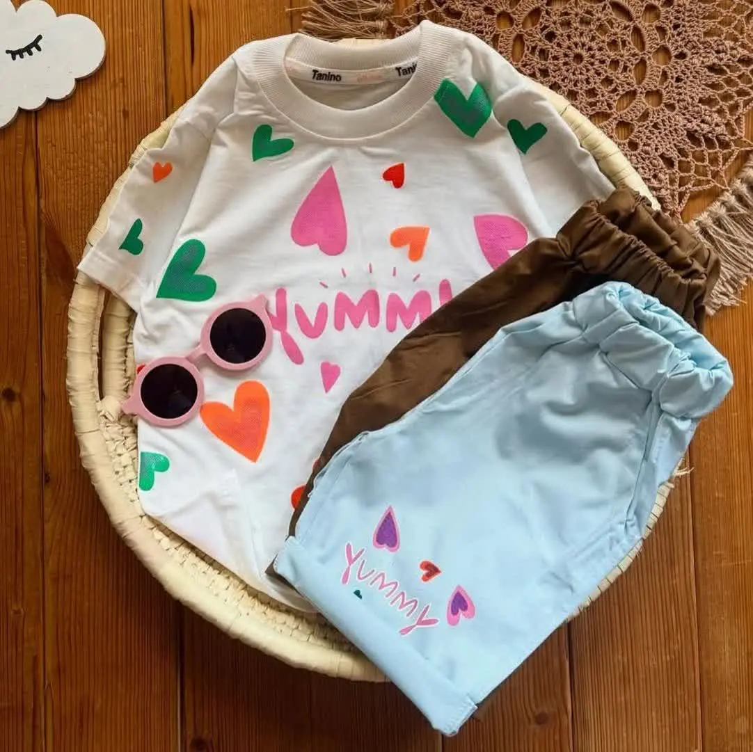 تیشرت و شلوارک بچگانه قلبی ۲