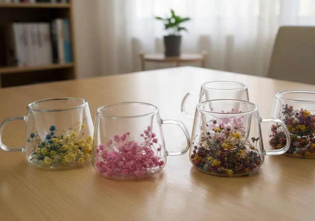 ماگ پیرکس دوجداره گلدار🍓