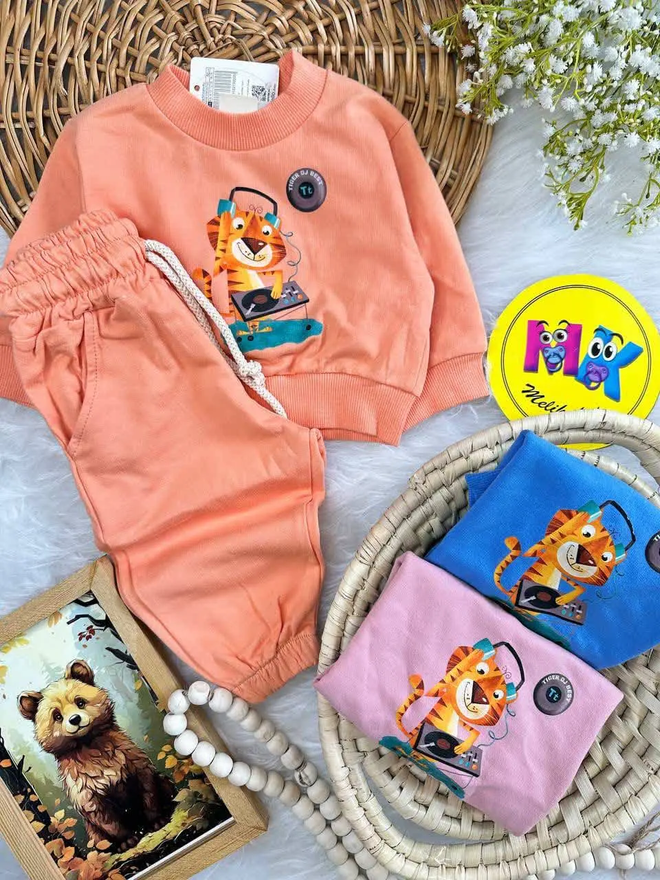 بلوز شلوار طرح ببر نوزادی و...