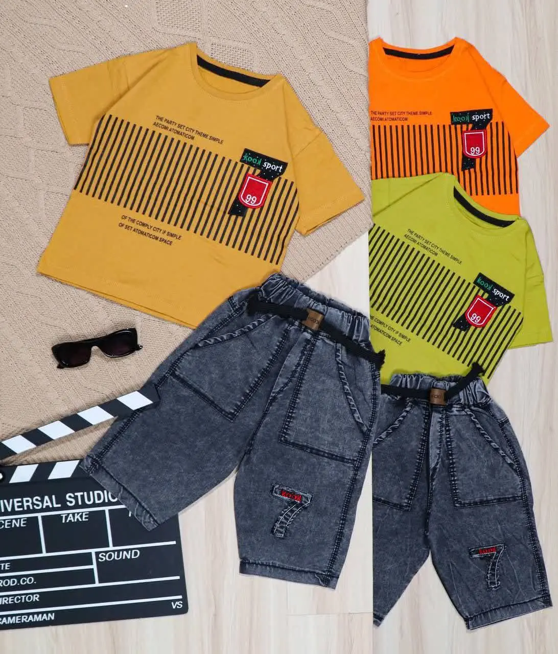 👫تیشرت و شلوارک جین زغالی گلدوزی KOOK ۷👫
