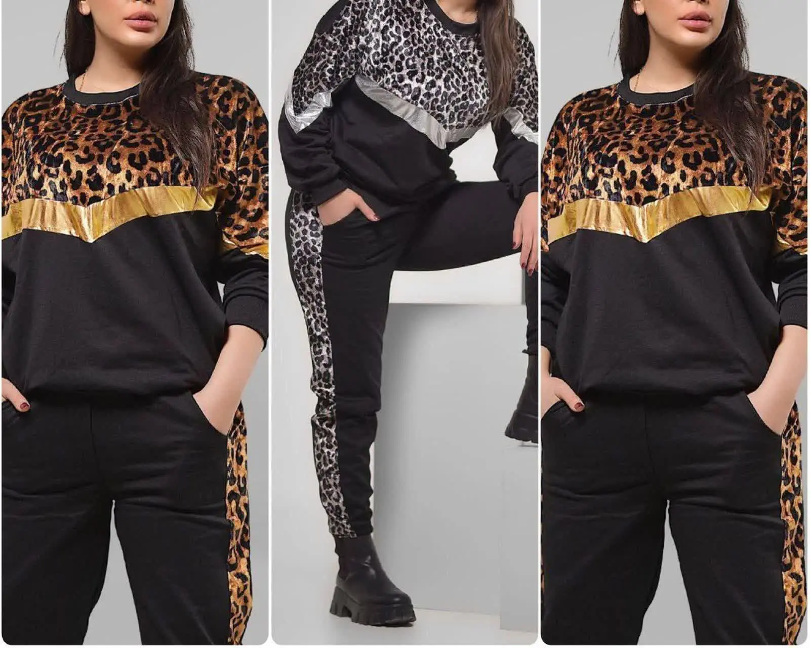 ❤️نام: بلوز کیمونو و شلوار پلنگی و‌‌‌ندا
