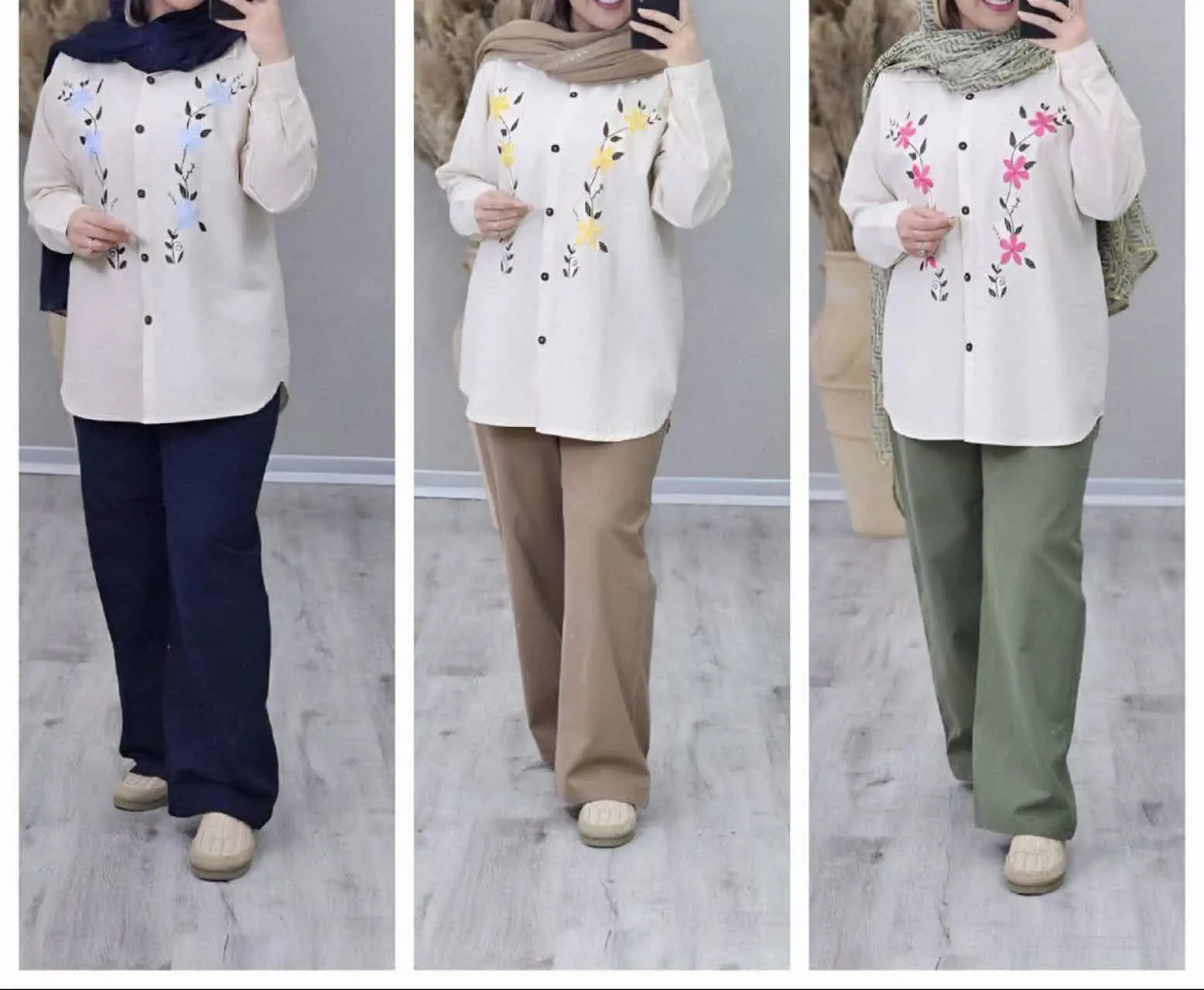 🛍نام: ست شومیزشلوار گلدوزی🍃
