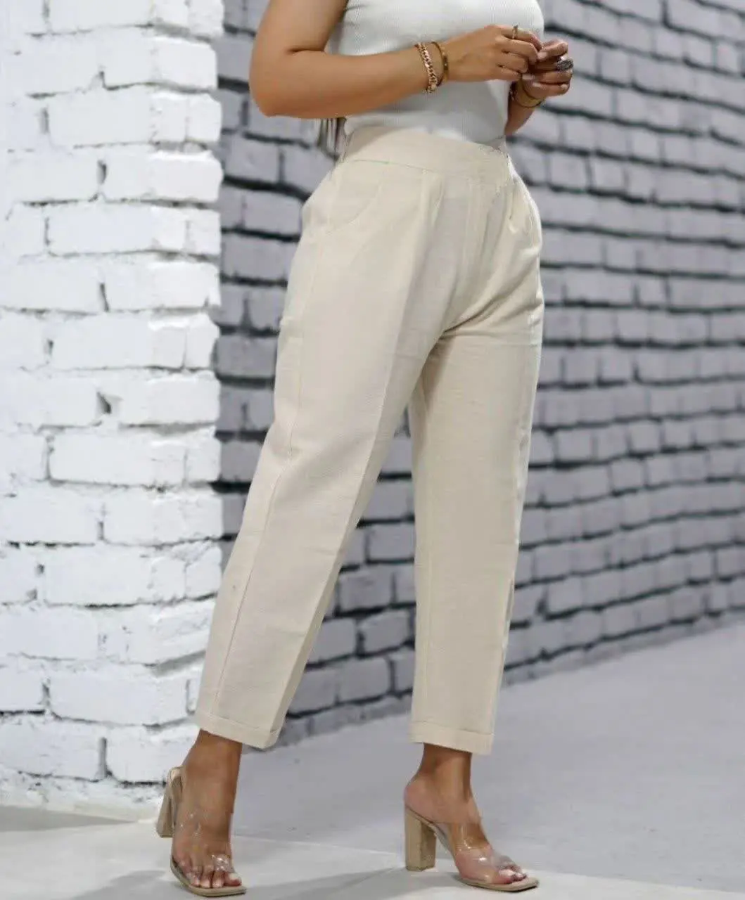 🖋نام: شلوار لینن کرم 😍
