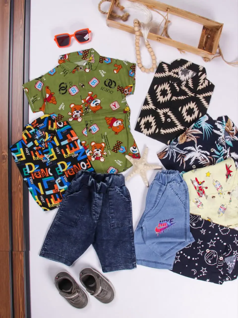 💢پیراهن نخی شلوارک لی هاوایی💢
