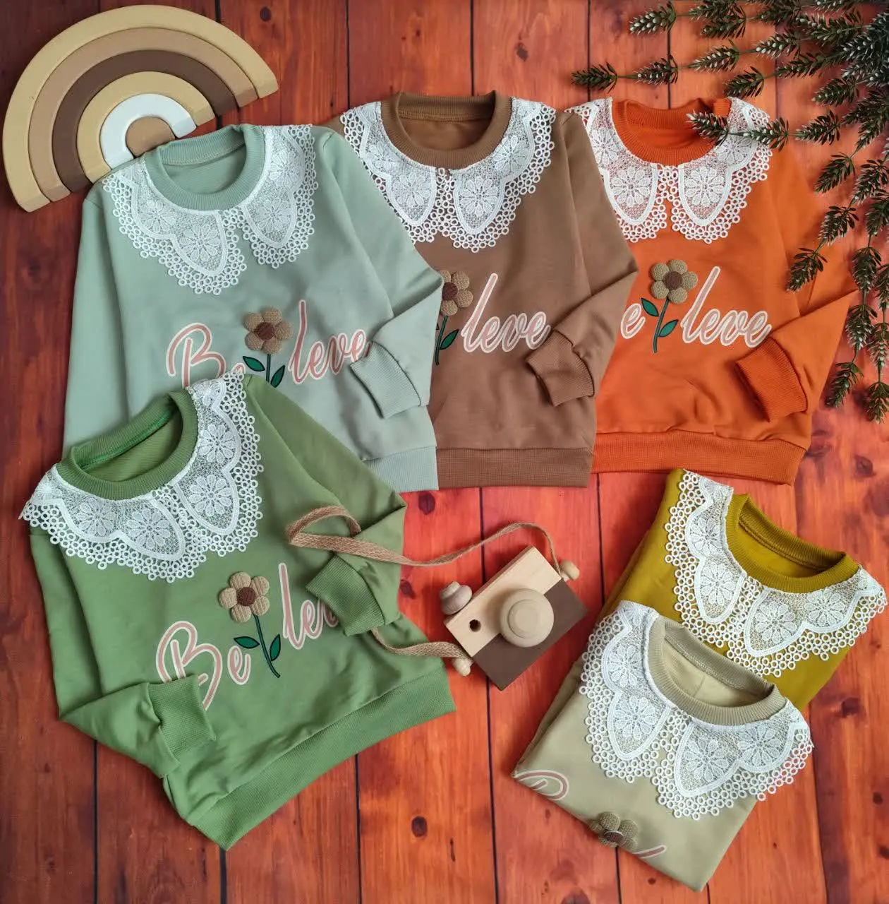 😍بلوز تک دخترانه گیپوردار،...