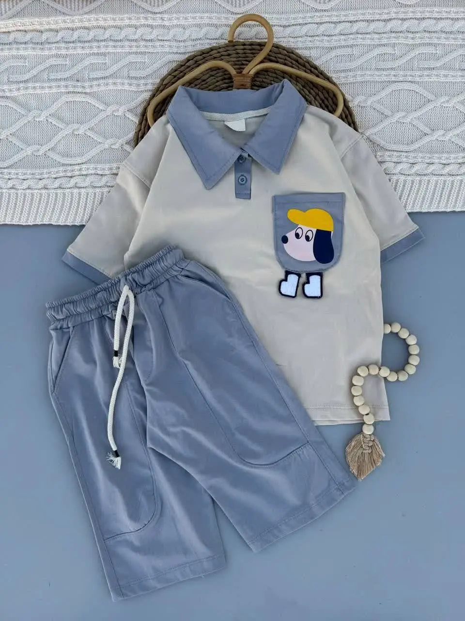 🔮تیشرت شلوارک اسپرت یقه دار🔮
