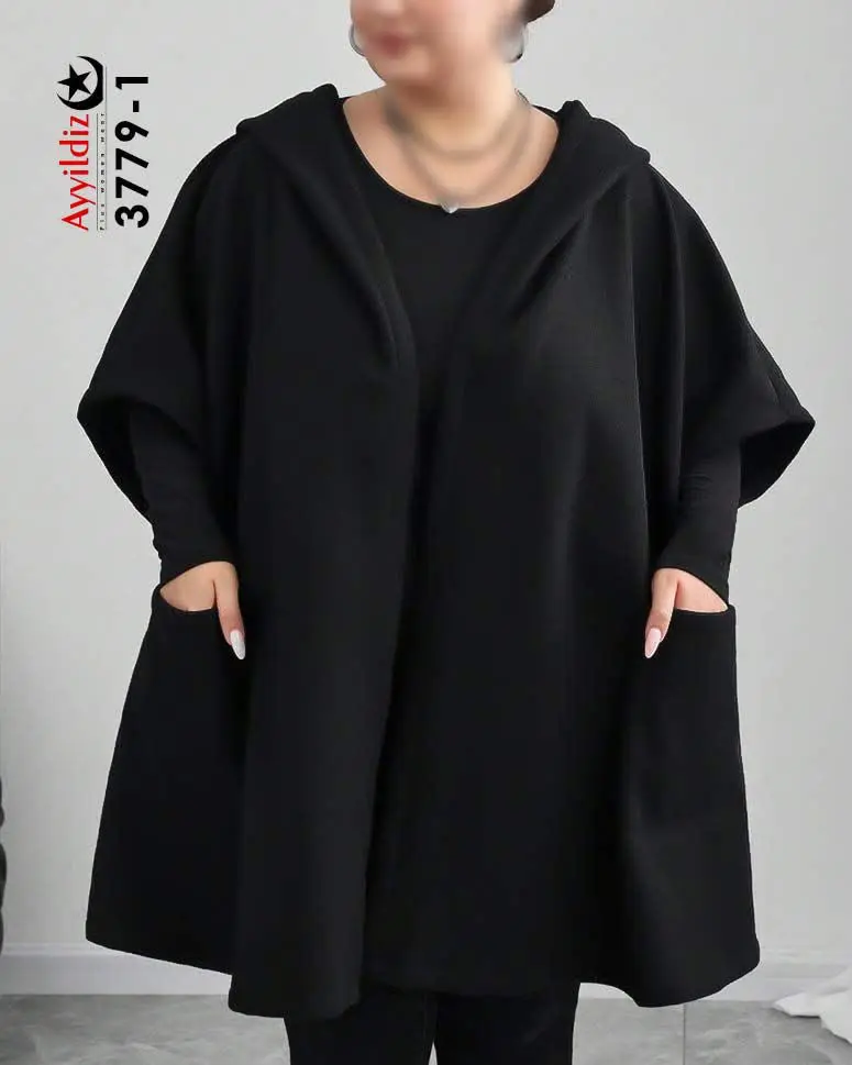 ✅ مانتو کلاهدار ضخیم سایز ب...