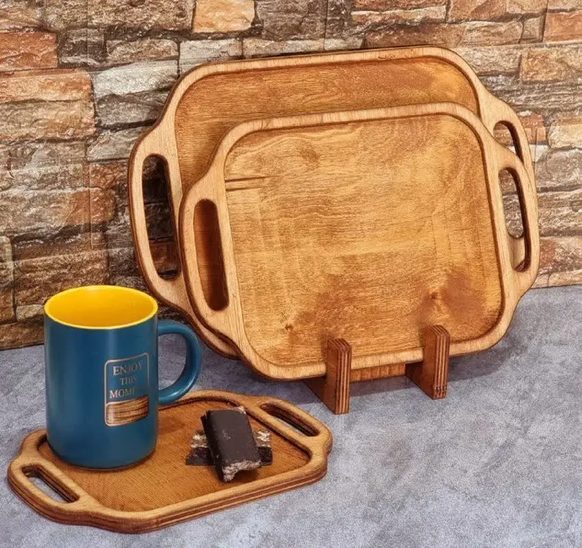 سینی ۳تیکه چوبی 
