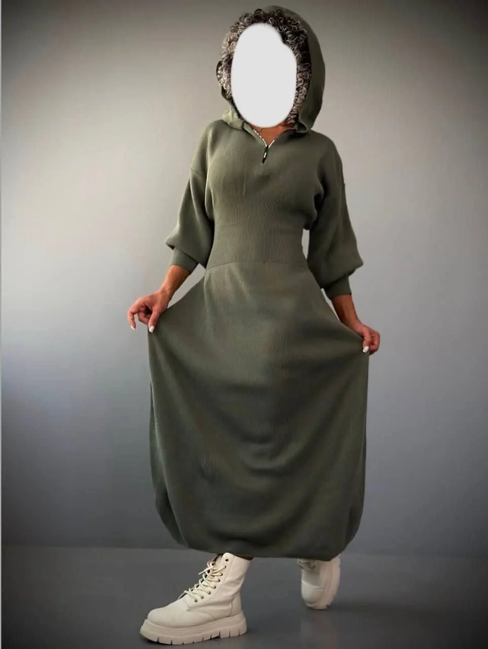 ⚜️لانگ بافت کلاه دار برند AX