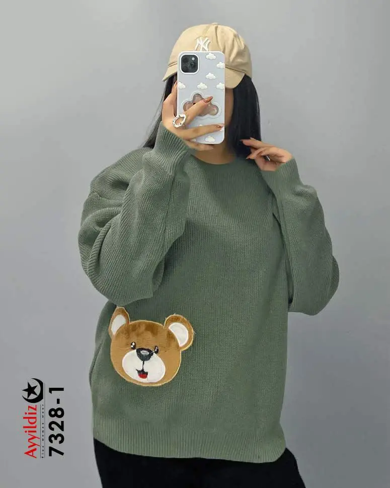 ✅بلوز بافت استیکر دار سایز...