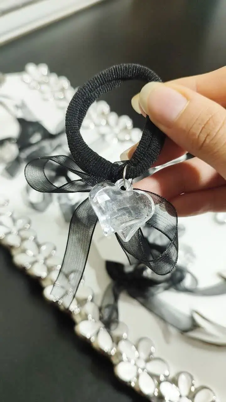 کش سر مشکی کریستالی
