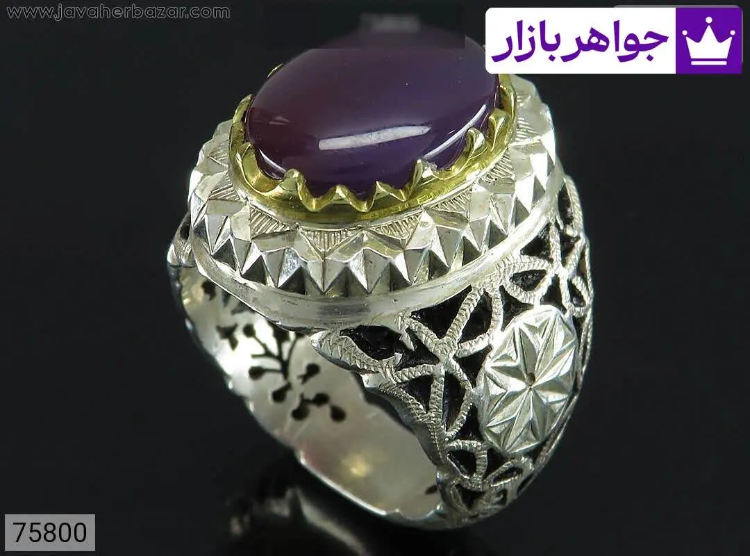 انگشتر نقره عقیق یمنی سوسنی...