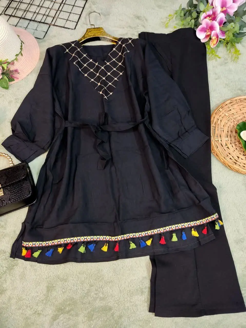 ❣نام: شومیز مانتویی منگوله رنگی
