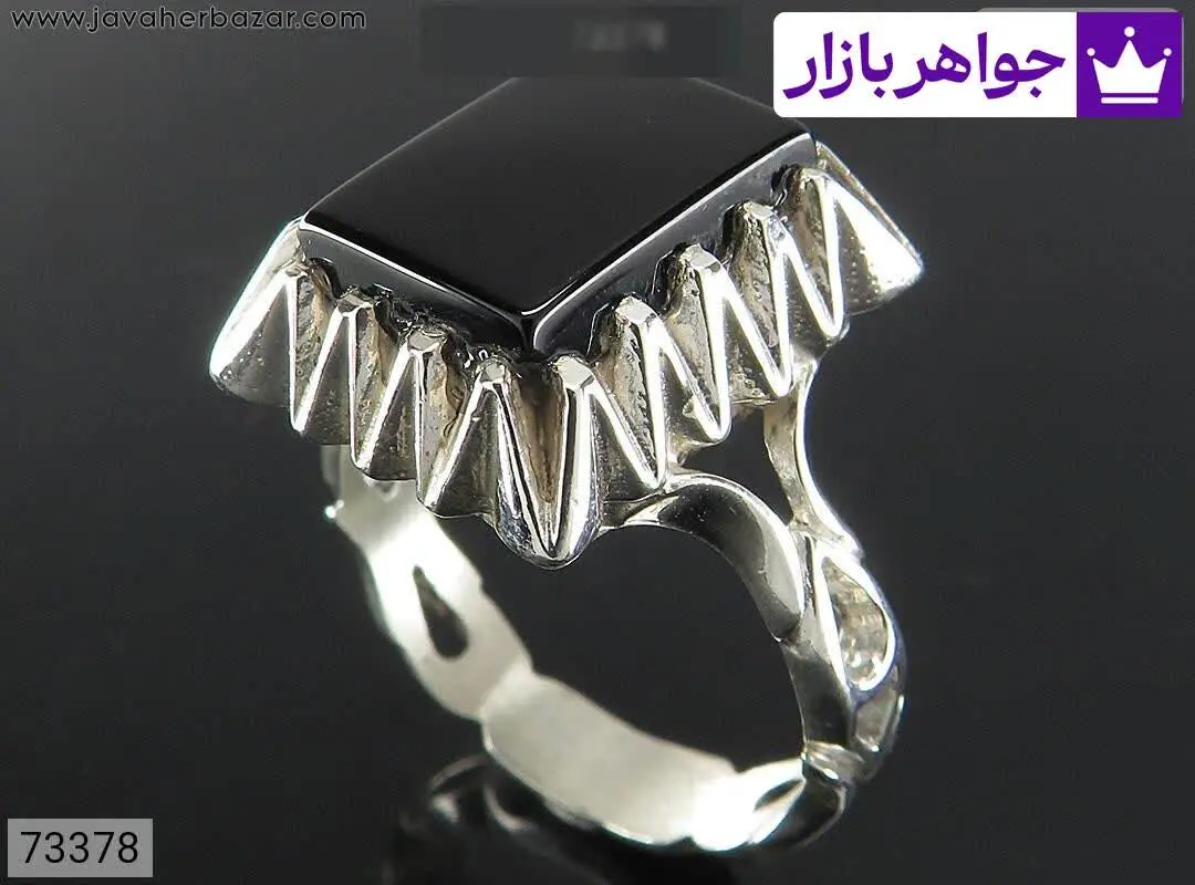 انگشتر نقره عقیق سیاه مشکی...