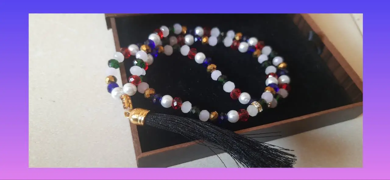 🌹#تسبیح کریستالی ۱۰۰مهره‌ای
