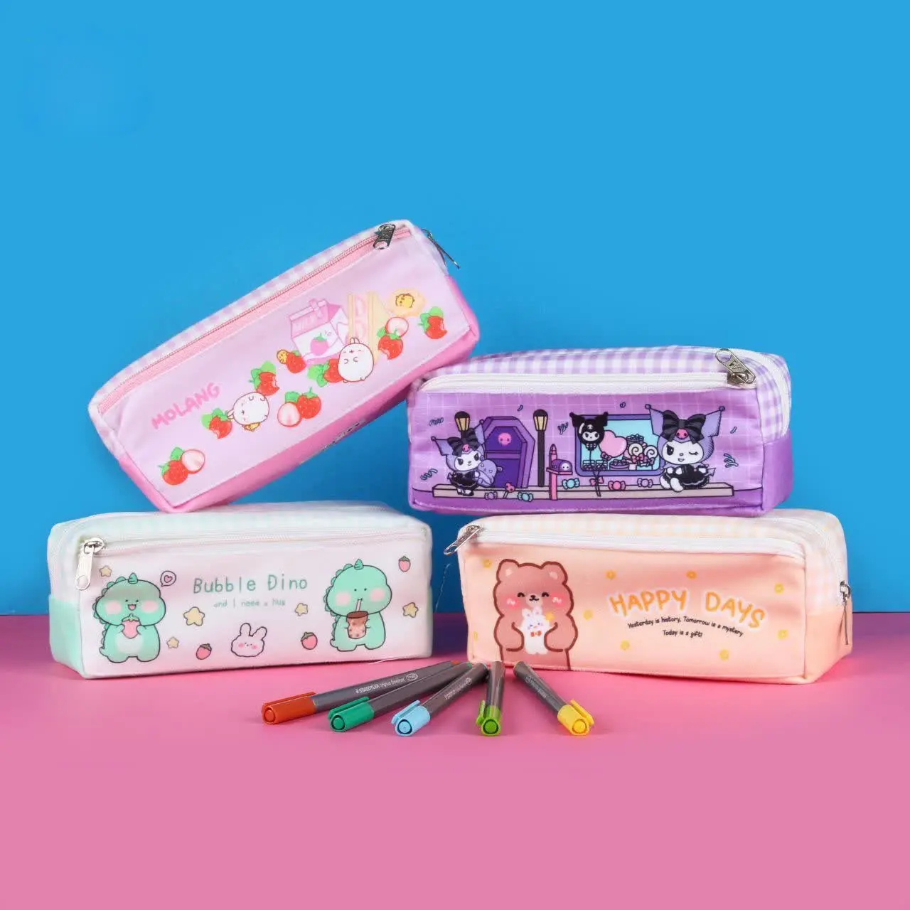 جا مدادی پارچه‌ای مخمل ۳ زیپ
