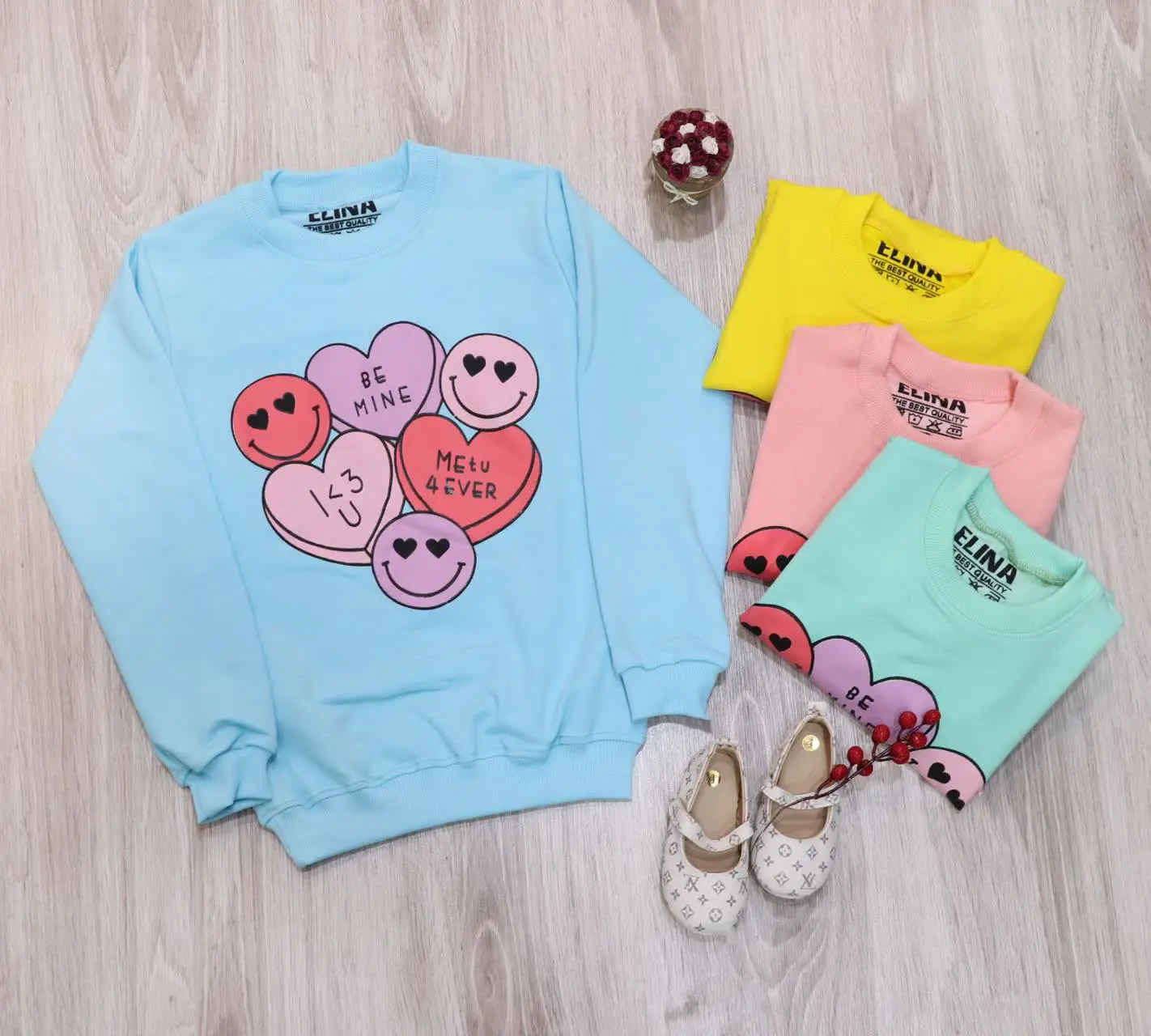 👕بلوز تک قلبی دخترانه 
