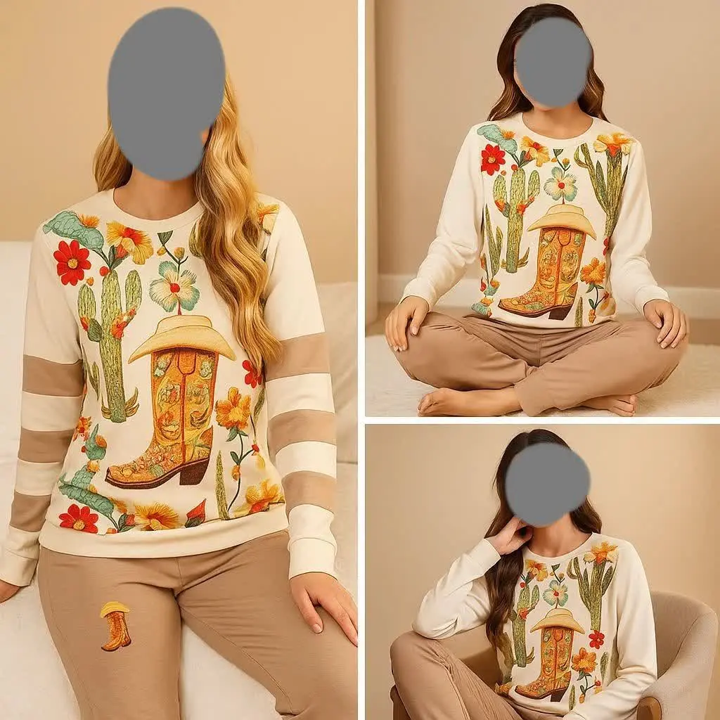 🖋نام: ست بلوز شلوار کاکتوس ۲