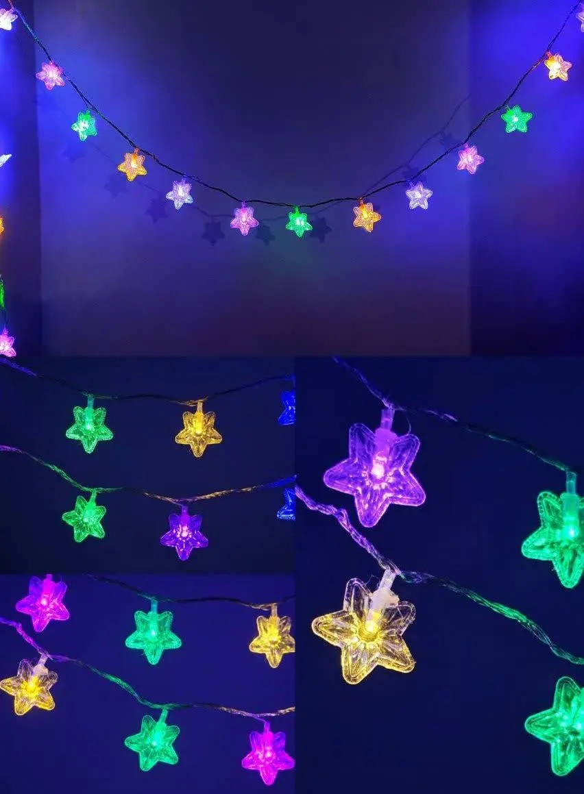 ریسه ستاره کریستالی رنگی رن...