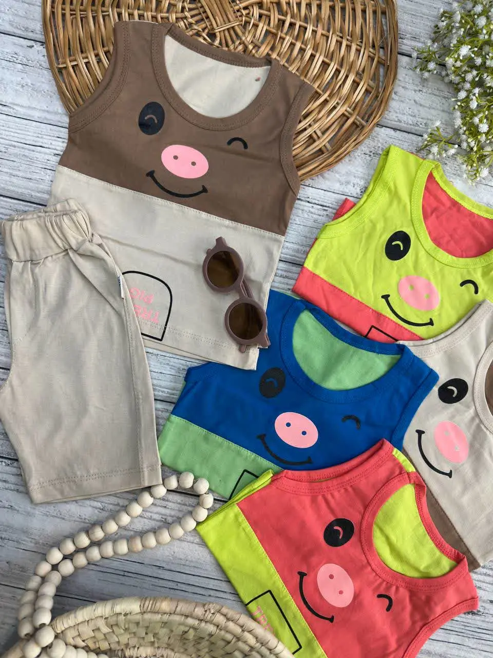 تاپ شلوارک چشمک زن نوزادی و کودک کد ۱۱۲۰۰۷ 
