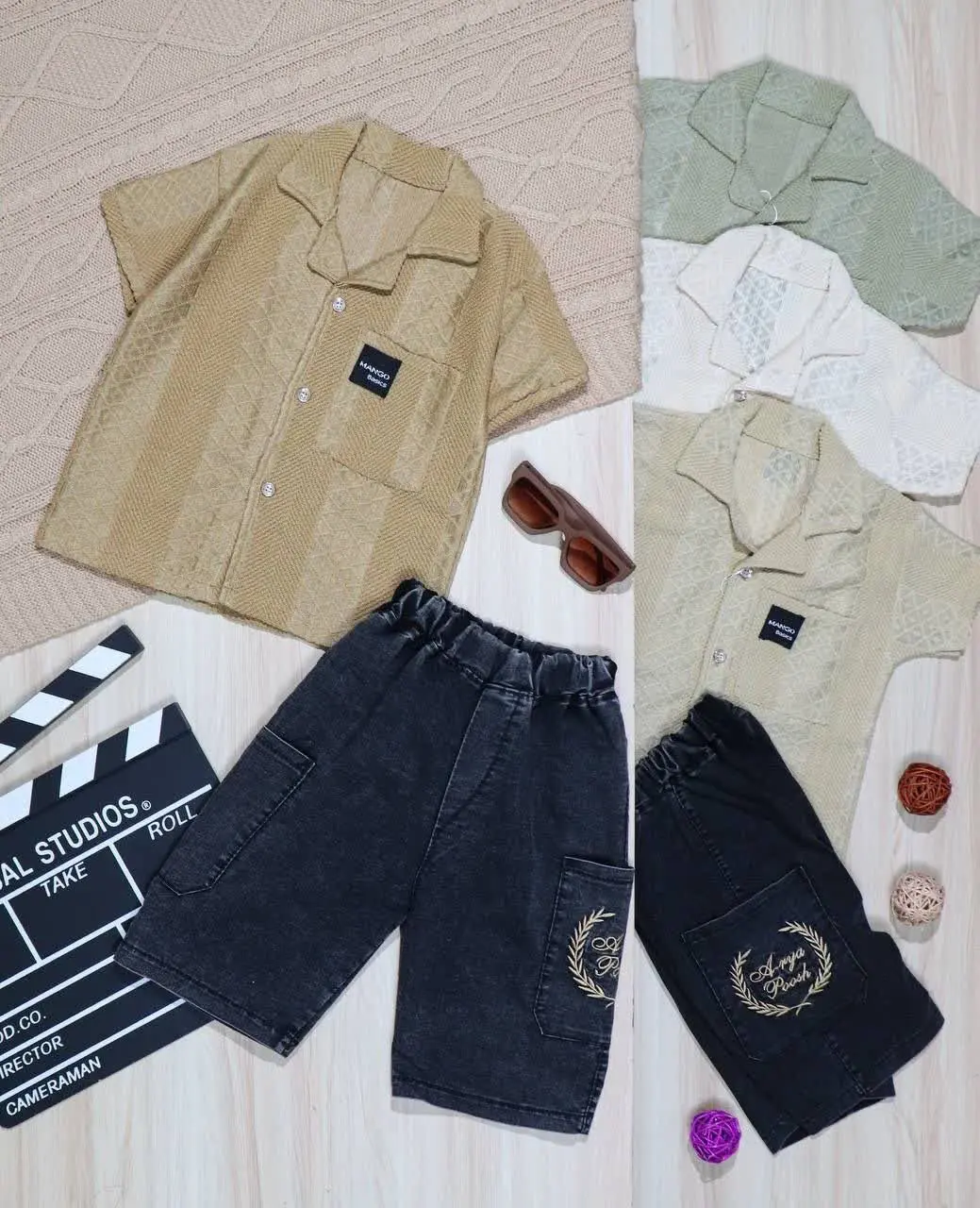 👫پیراهن و شلوارک مراکشی جین زغالی👫
