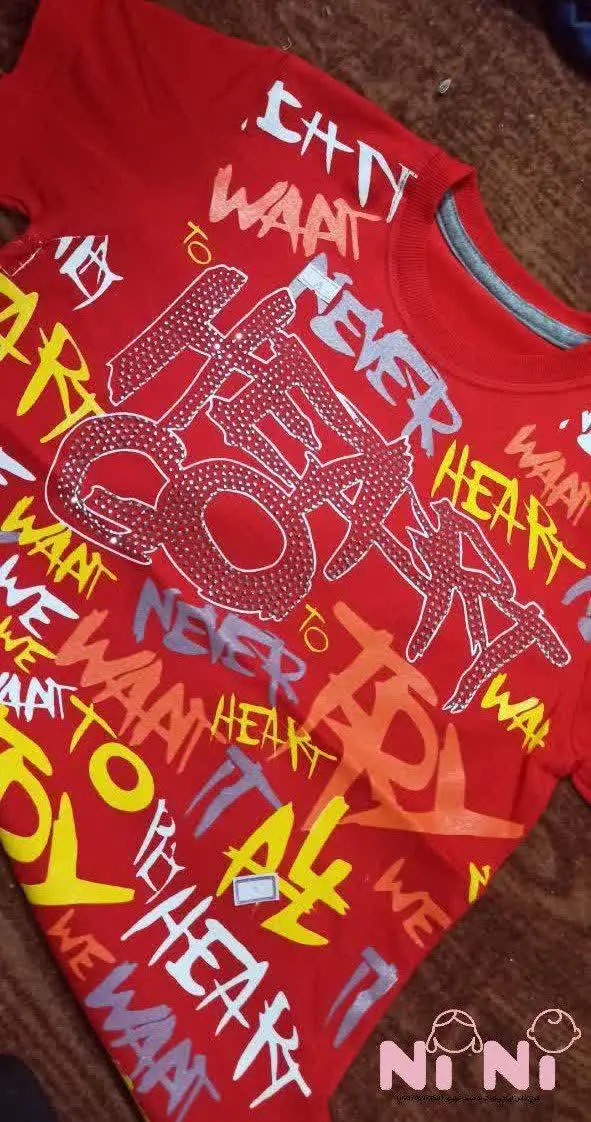 👫تیشرت تک پسرانه چاپ و نگین...