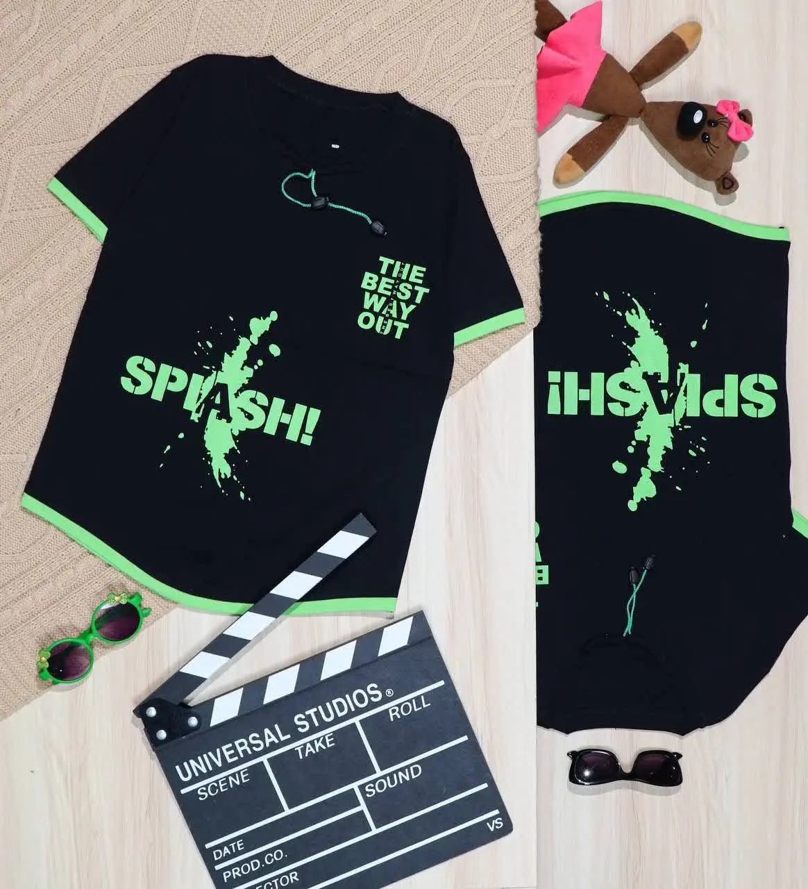 👫تیشرت مشکی بندی چاپ SPLASH👫
