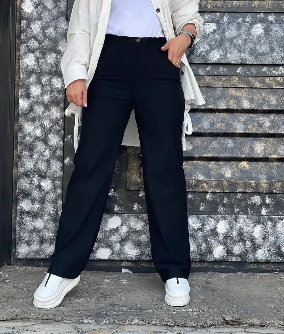 شلوار کتان بگ