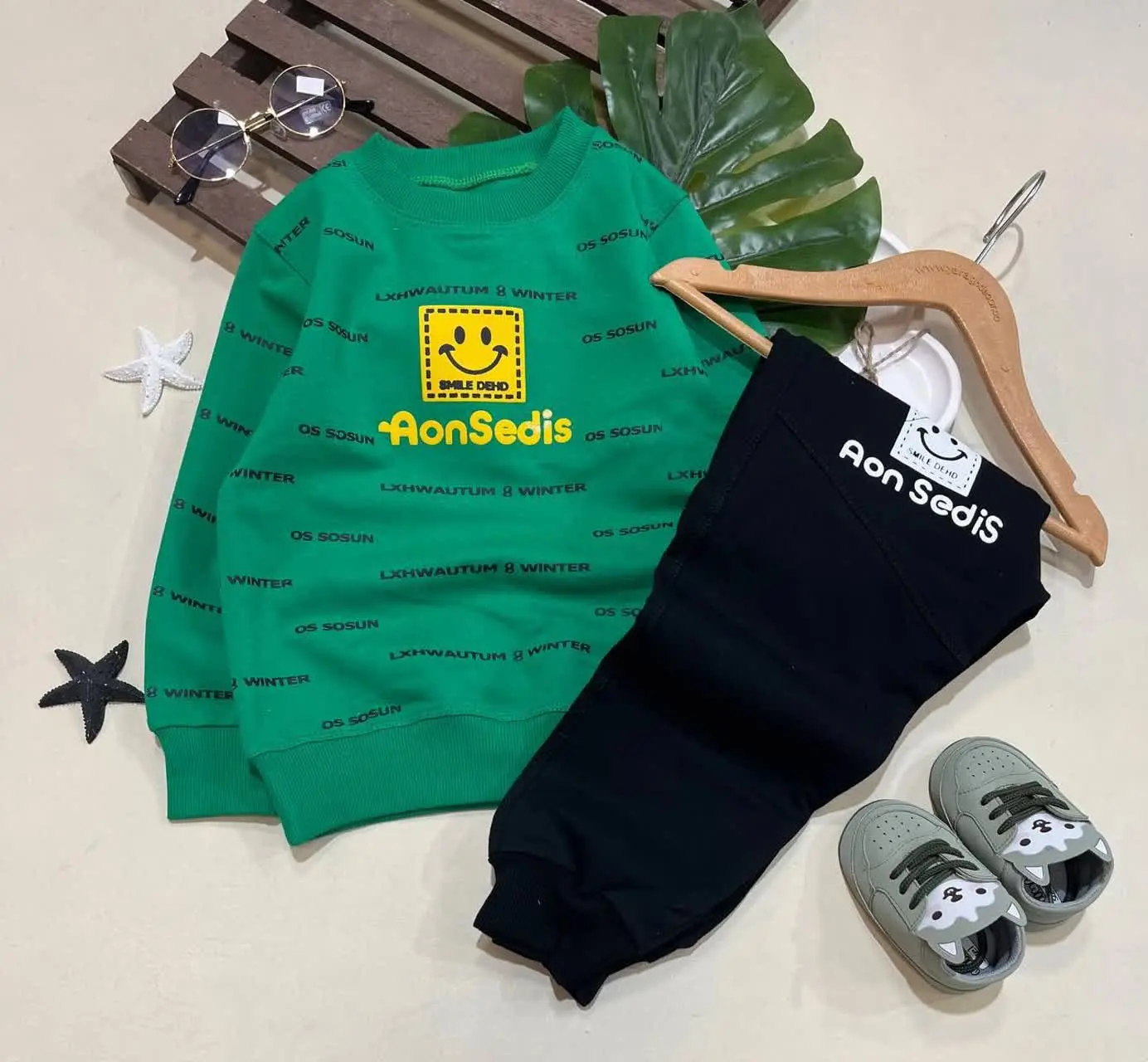 🔮ست بلوز شلوار اسپرت طرح لبخند🔮
