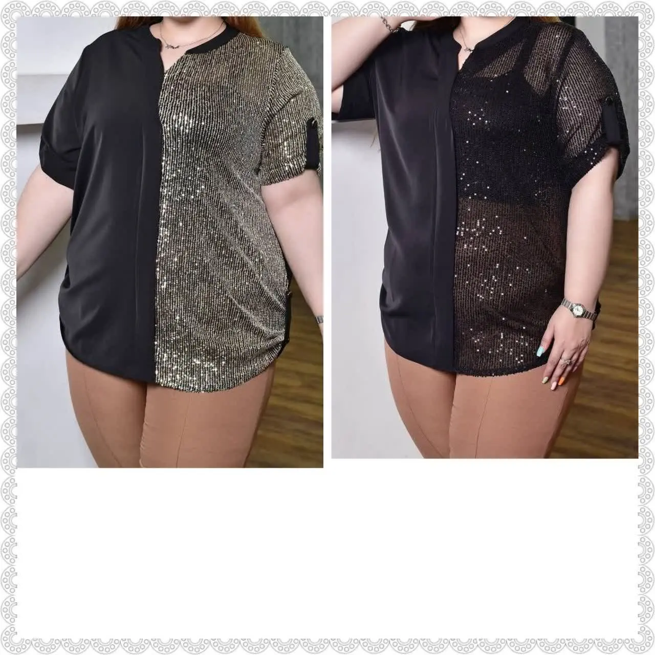 👚شومیز مجلسی پولک یه طرفه زونیکس 👚
