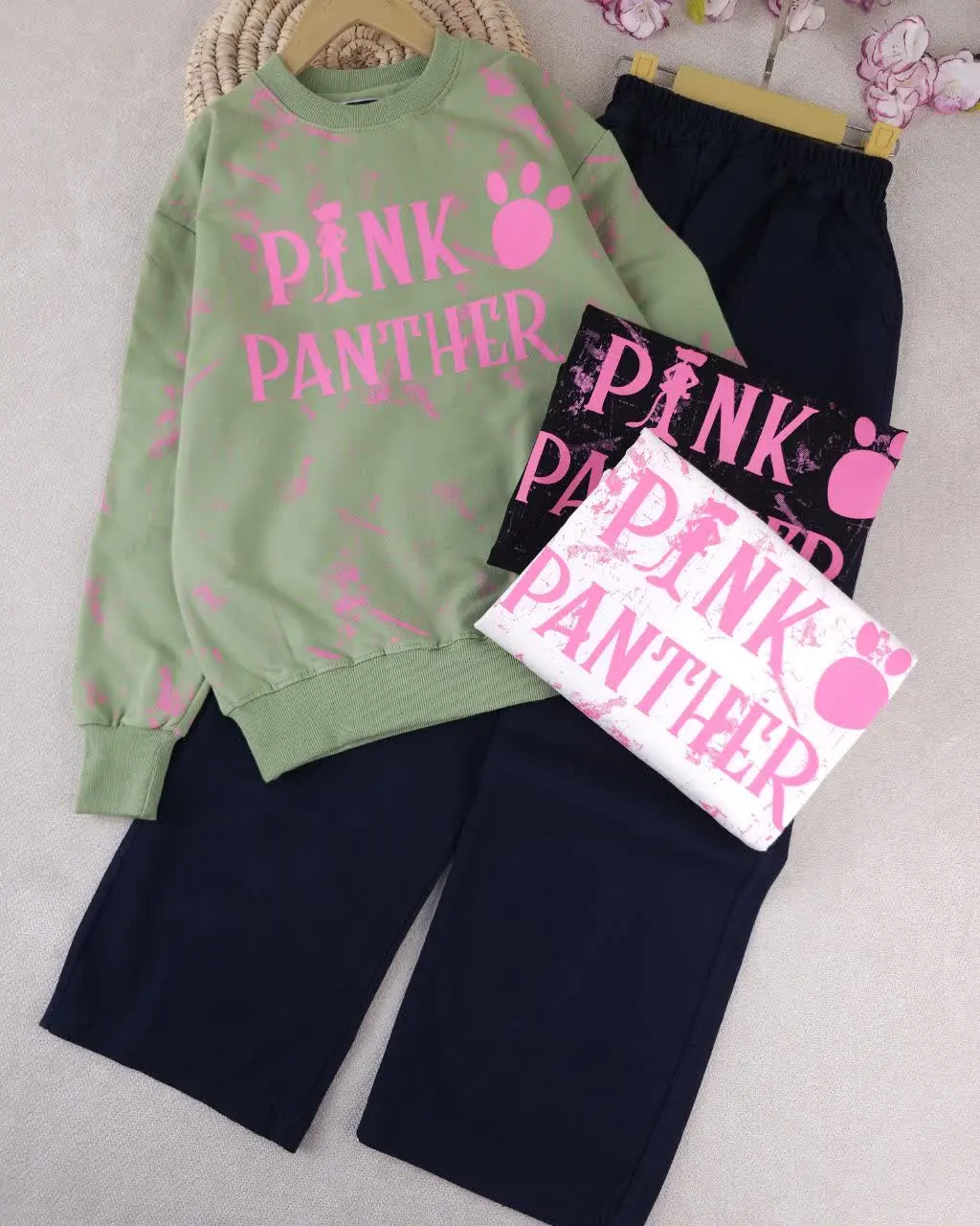 بلوز و شلوار اسپرت پلنگ صورتی